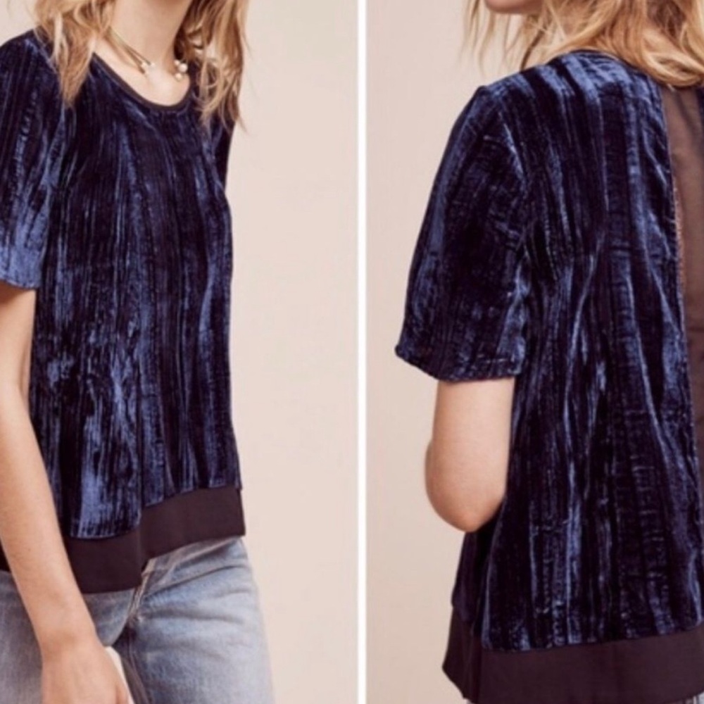 NWT Anthropology Velvet Top